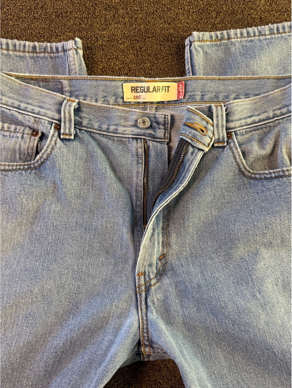 Y2K Levi's 505 Mens 36x29 Light Wash Regular Fit Jeans